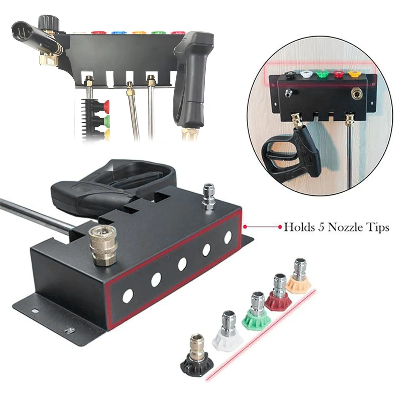 Hogedrukreiniger Pistool Sneeuwschuim Lanshouder Voor Schuim Kanon Mondstuk Tip En Toverstaf Verlenging Opbergrek Fit 1/4 "Quick Connector