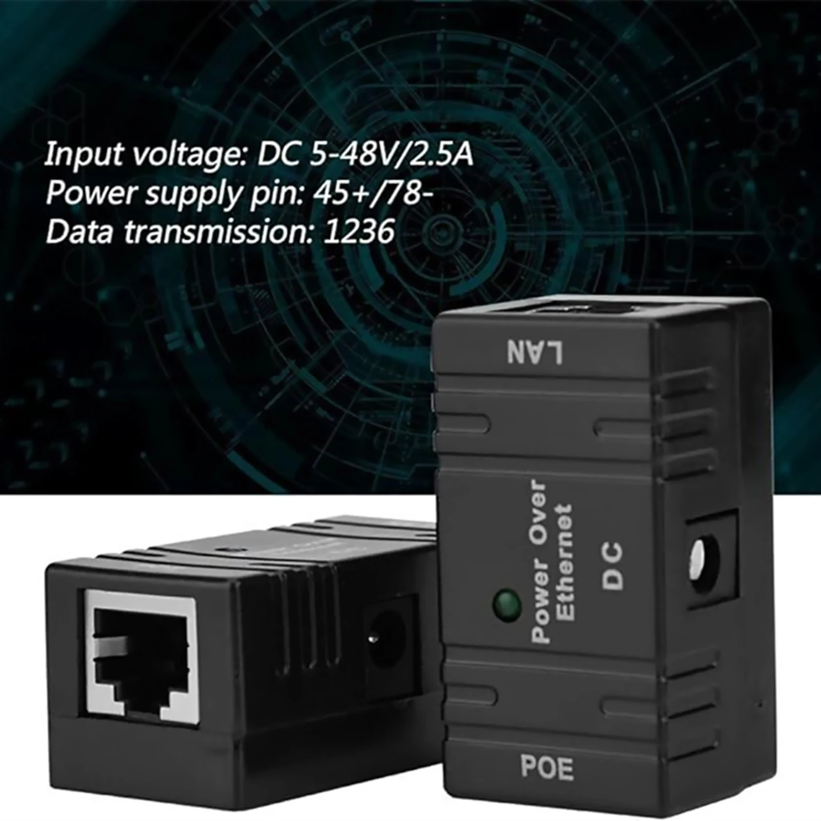 10Pcs/Set 10/100Mbp 5V-48V/2A Passive RJ-45 POE Injector Splitter Over Ethernet Adapter For Lan Network Accessories