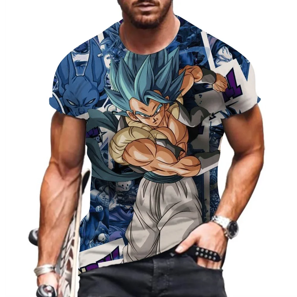 

Men's T-shirt 2025 Y2k High Quality Shirts T-shirts Clothing Harajuku Style Oversized Dragon Ball Z Streetwear Goku Vegeta Tops