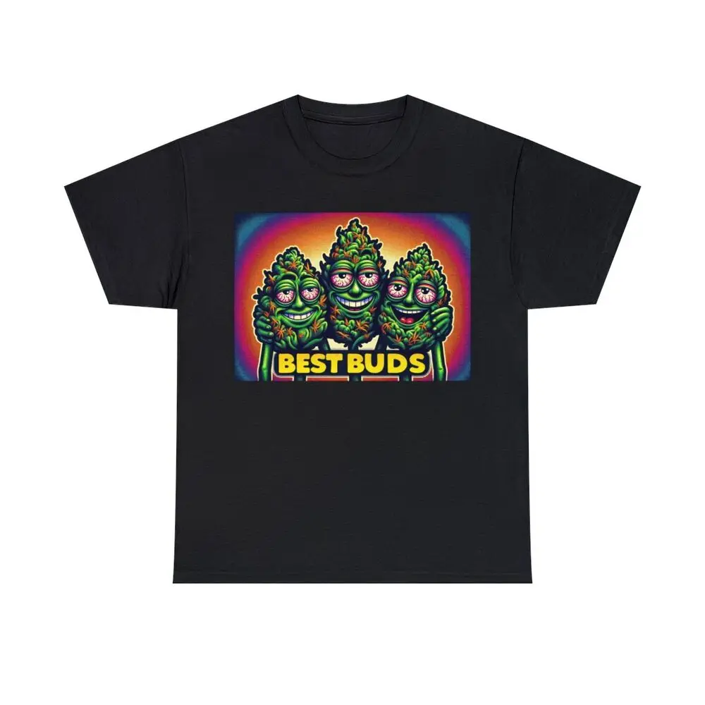 

Vintage Style Weed Stoner BEST BUDS Funny Unisex T-shirts For Man Woman Short Summer Tees Casual Cotton