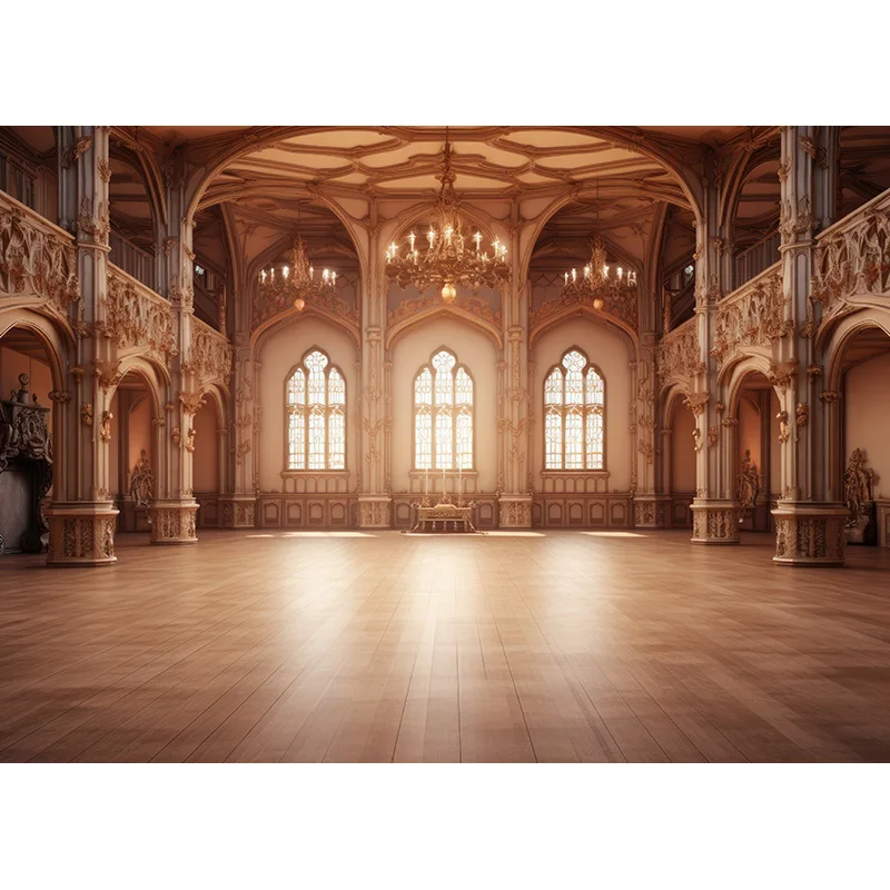 European Style Retro Palace Castle Theme Photography Backdrops Props Vintage Theater Opera Church Photo Studio Background ET-05