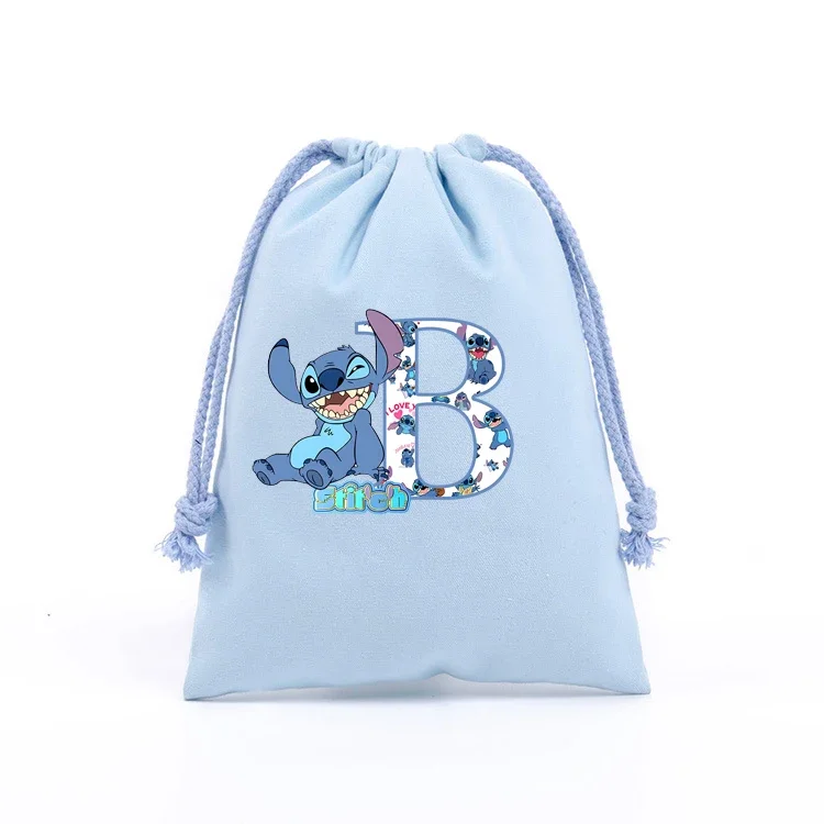 Lilo & Stitch Disney Drawstring Gift Bag Cosmetic Bag Cartoon Portable Storage Organize Bag Fabric Draw Pocket ToiletryBag Gift