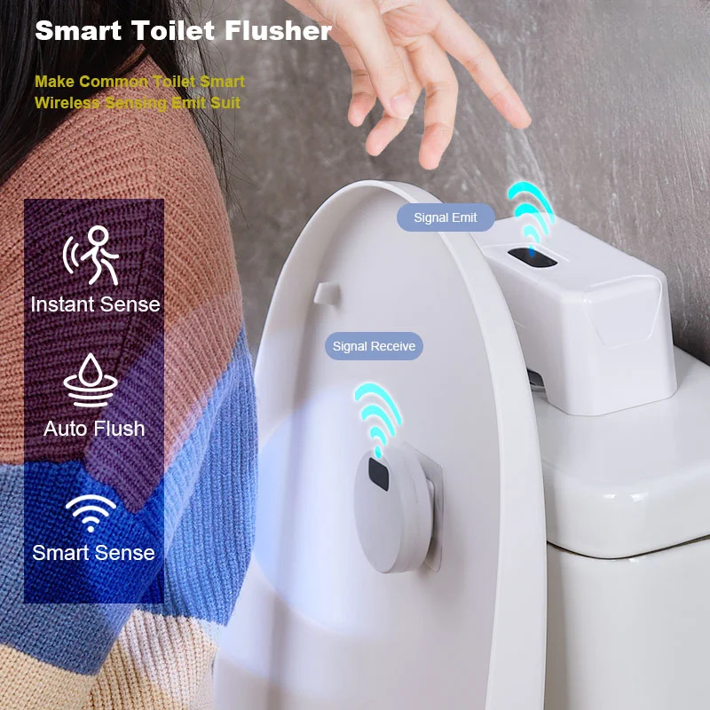 

Automatic Toilet Flush Button Induction Toilet Flusher ExternalInfrared Flush KIT Smart Home Kit Smart Toilet Flushing Sensor