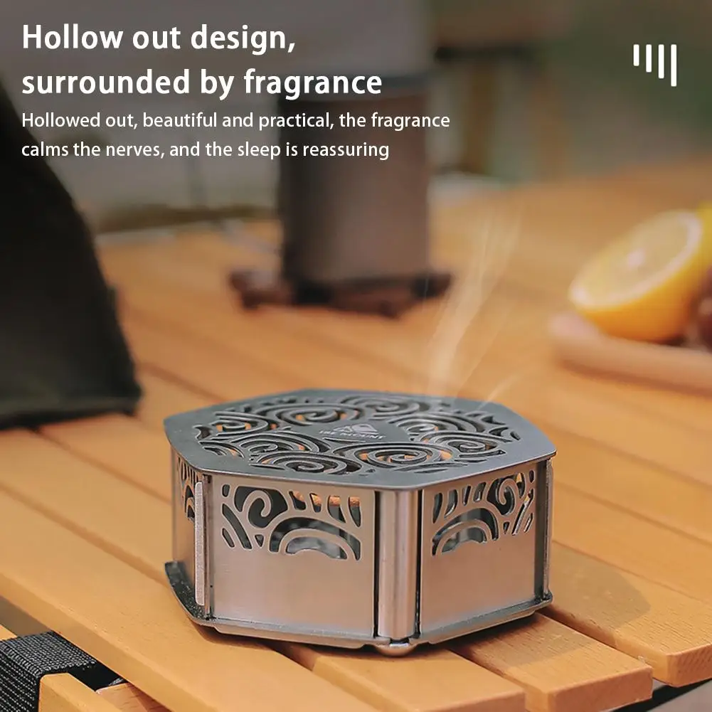 Stainless Steel Magnetic Mosquito Repellent Incense Box Portable Repellent With Cover Camping Windproof Mosquito Coil Tray