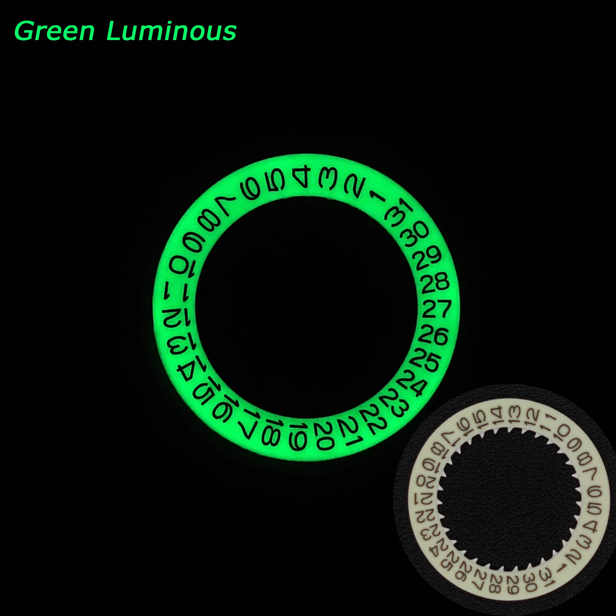 NH35 lumineux blanc Date-roue 3H modifié NH35A NH34 disque de mouvement vert bleu disque lumineux roue pièces Modification 3H Date