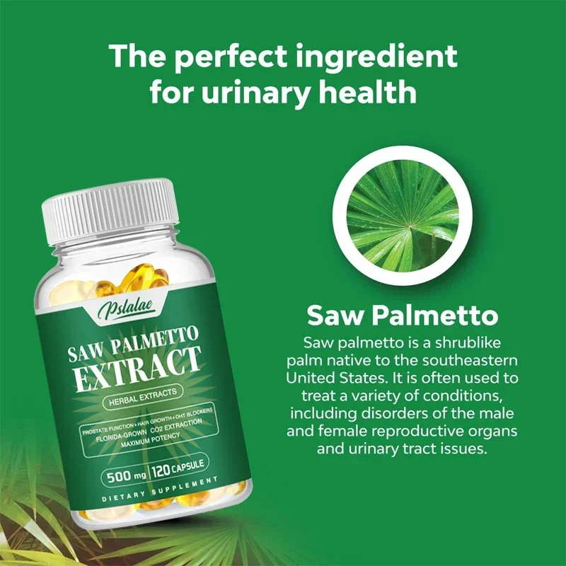 Saw Palmetto Extract, 10x Mais Potente, Próstata Saúde, Alivia Problemas Urinários, Crescimento Do Cabelo, DHT Blocker