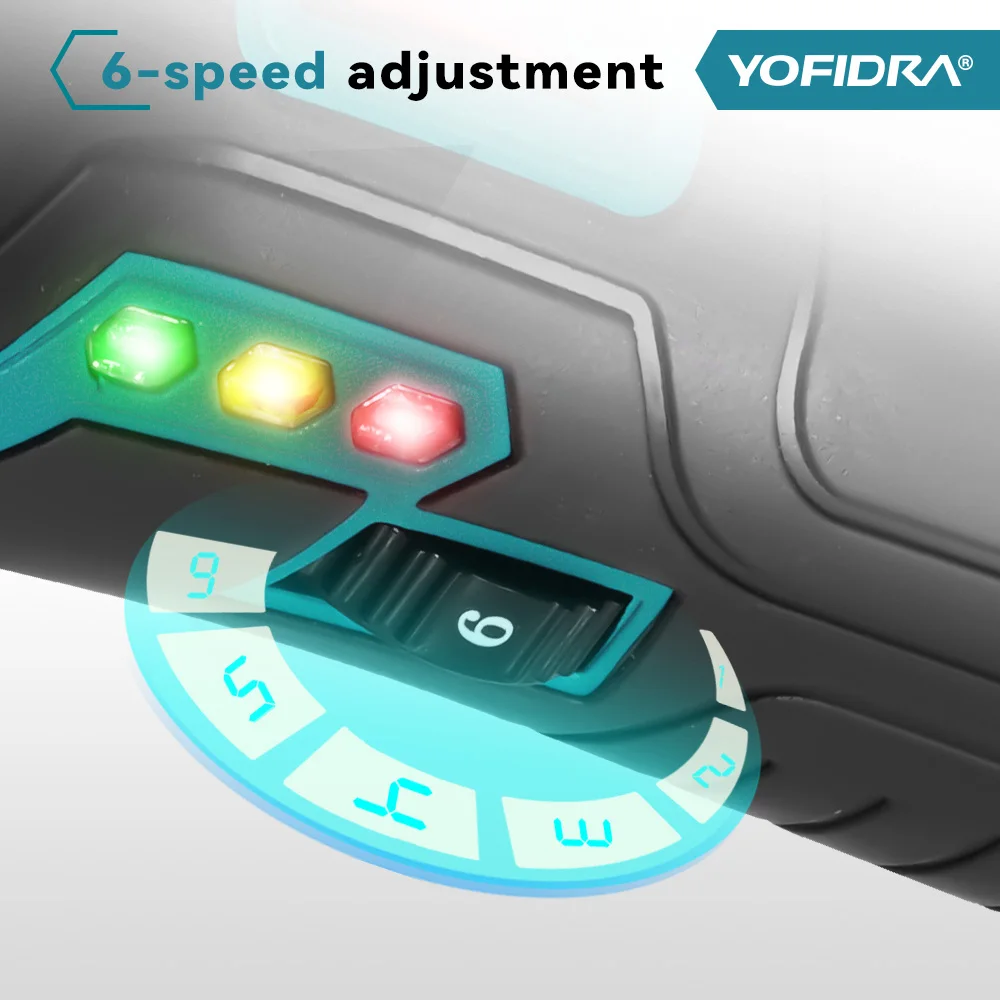 YOFIDRA 150 مللي متر 7000 دورة في الدقيقة سيارة كهربائية الملمع 6 التروس اللاسلكي السيارات تلميع الرملي الشمع أداة السلطة ل ماكيتا 18 فولت بطارية دبوس #3