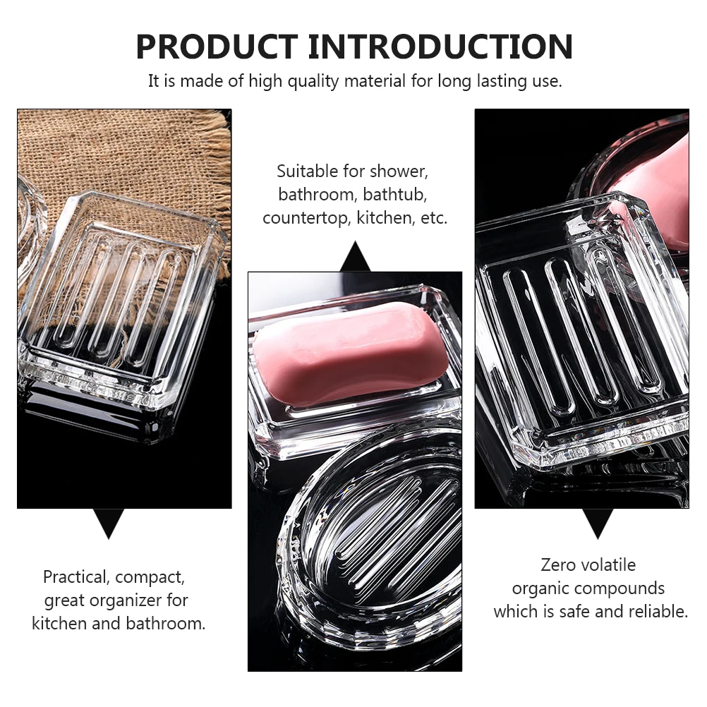 

Soap Box for Homemade Container Bathroom Travel Shower Holder Keep Clean Easy Transparent Portable Storage Kitchen Bath Zero