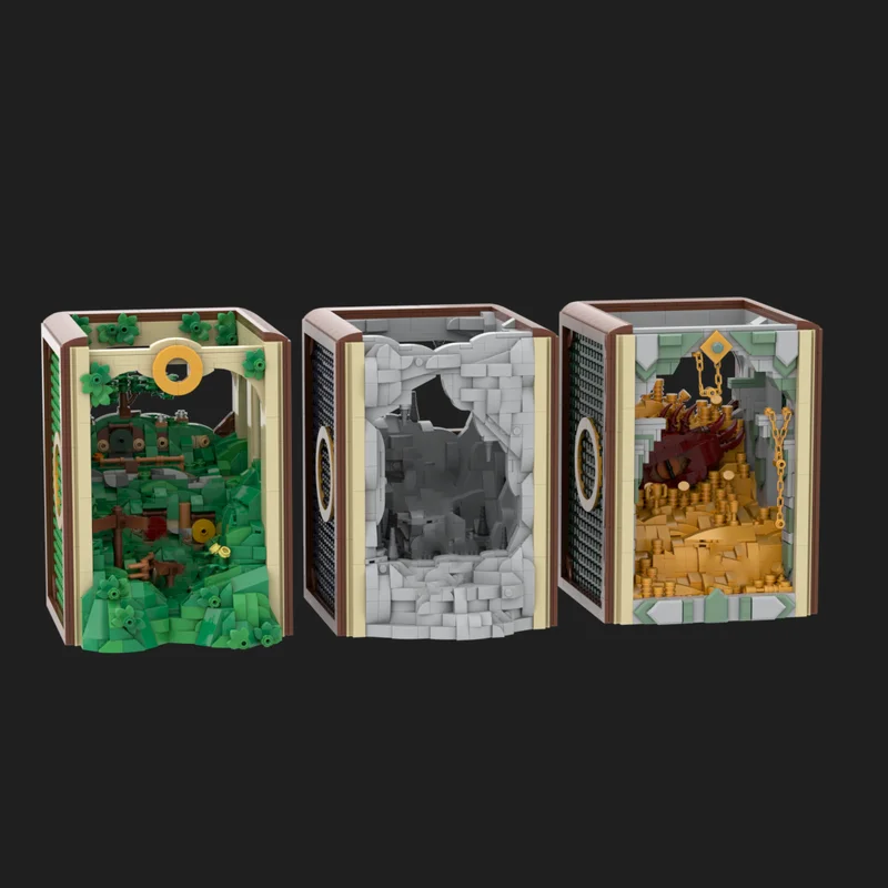 4143pcs MOC Book Nook Bilbo Fantasy Medieval Adventure Model Building Blocks DIY Art Set Mega Mini Large Iconic Skill Toy Gift