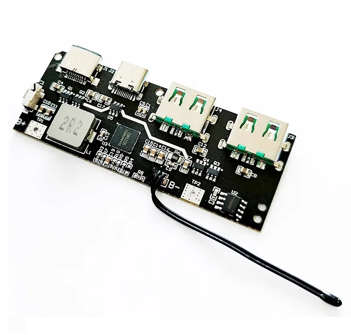 Внешний аккумулятор QC4.0 QC3.0 светодиодный с двумя USB-портами, 5 В, 22,5 А, 18650 Вт, Micro/Type-C USB, модуль зарядки, защита от перегрева/цепи