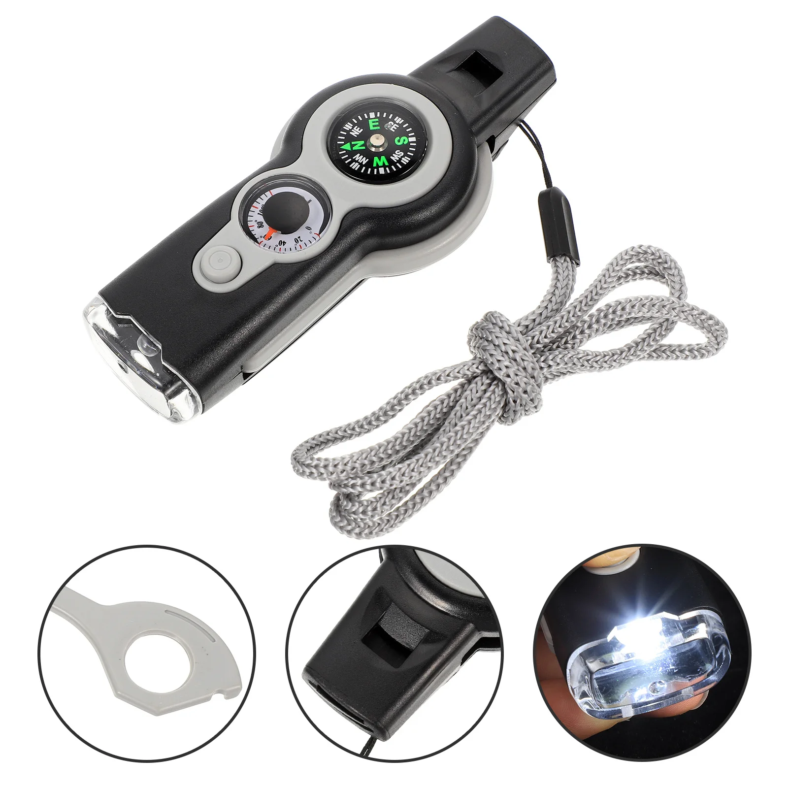 

Survival Whistle Compass Whistles Outdoor Life Saving Camping Thermometer Hiking for