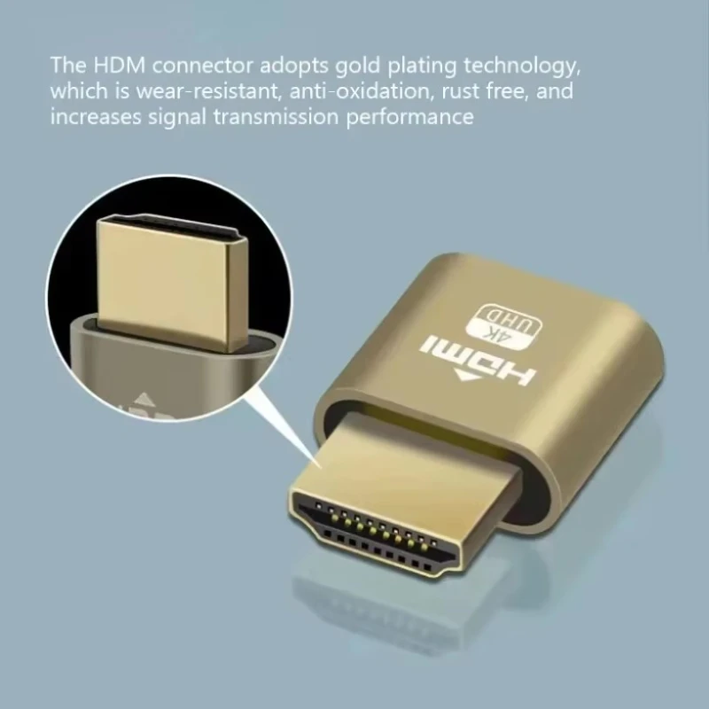 HDMI Virtual Display 4K HDMI DDC EDID Dummy Plug EDID Display Cheat Virtual Plug HDMI Dummy Emulator Adapter for Bitcoin Mining