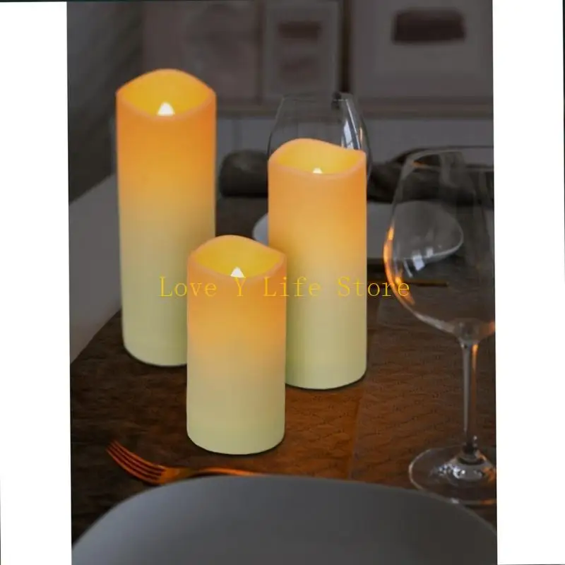 

L74C 8Pcs Flameless Battery Operated Waterproof Pillar LED with Remote