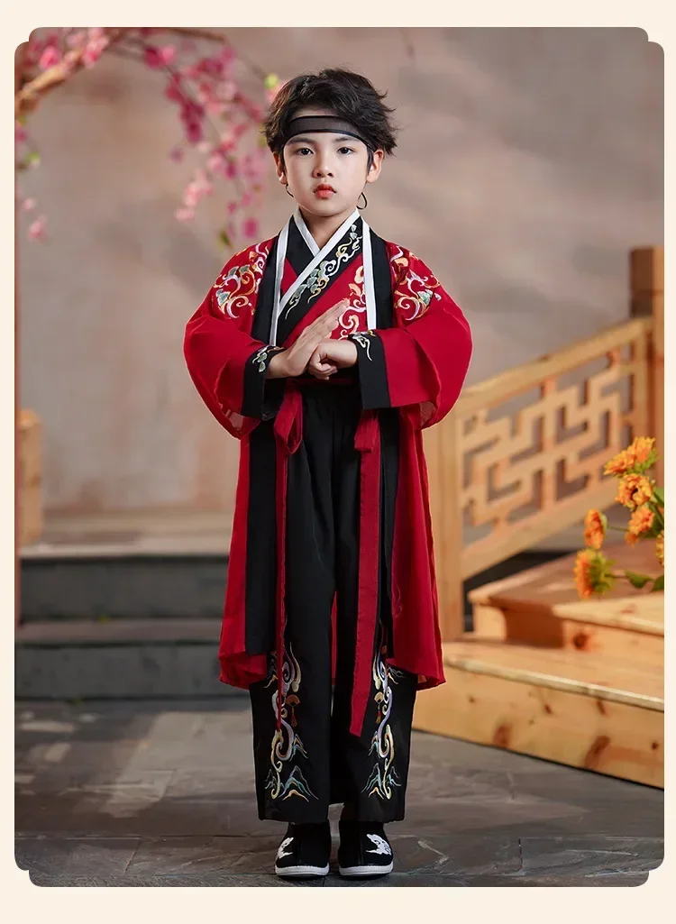 Kids New Year Clothes Ancient Bookboy Student Dress Boy Party Perform Photography Robe Traditional Costume Chinese School Clothe