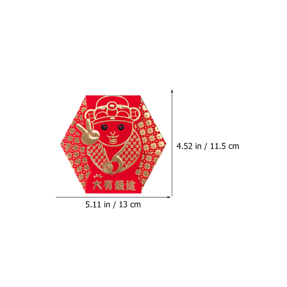 

16Pcs Chinese New Year Red Envelope Traditional Luck Money Pocket Hong Bao Paper Red Packet for Weddings Birthdays Festival