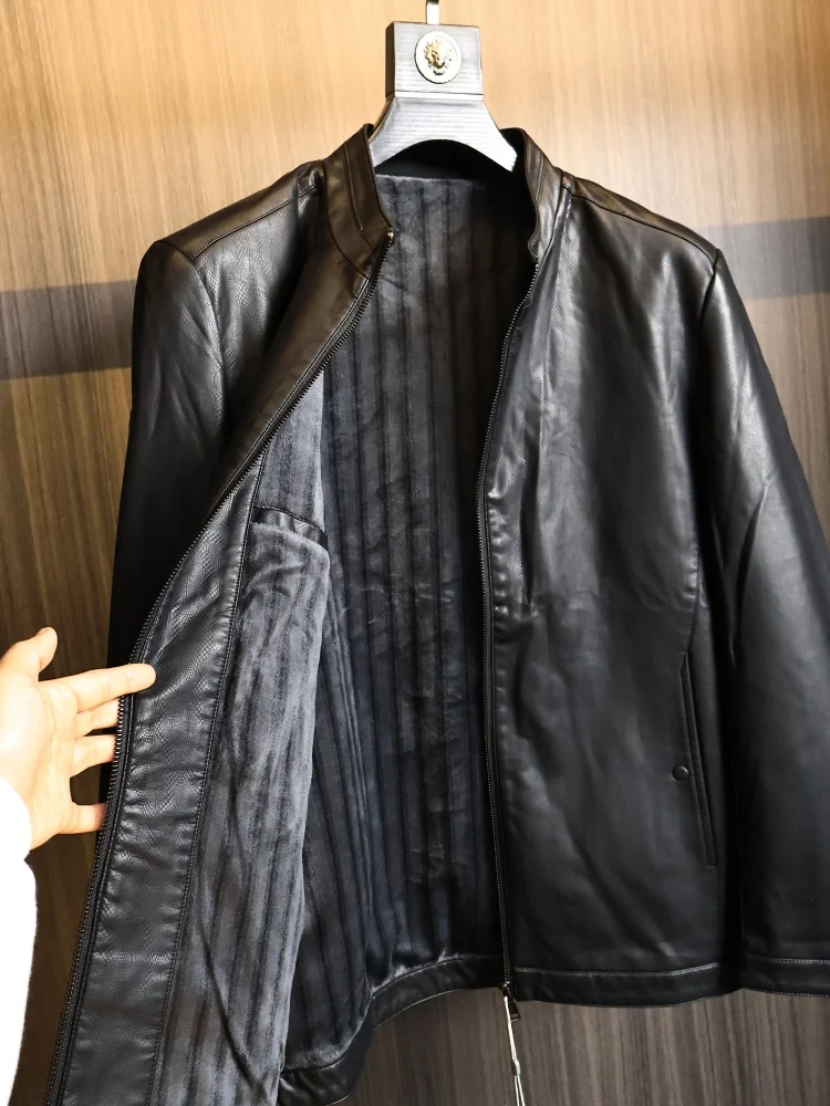 

Мужское джатовое модное зимнее пальто из искусственной кожи с теплой талией на подкладке Fce, модное городское зимнее пальто со стойкой, длинная застежка-молния све