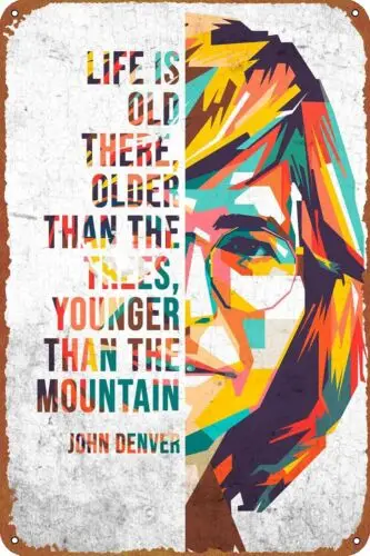 Musician John Denver Quotes Metal Tin Sign Poster Vintage Art Wall Decor-aluminum