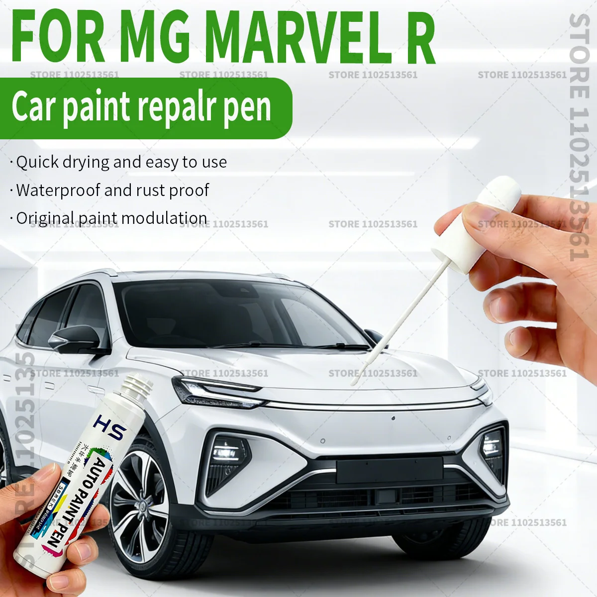 

Ручка-корректор для удаления царапин и ремонта краски MG Marvel R 2021-2025 годов выпуска: серый перламутр, белый, черный, синий призм.