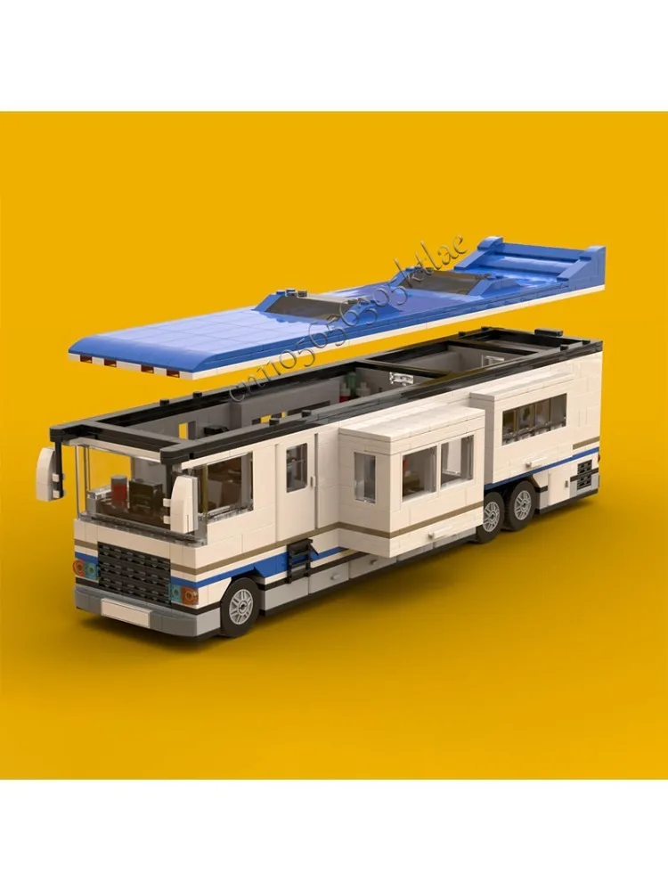 1369 PCS MOC Luxury Motorhome with Slide Outs Minifig Scale Model Architecture Building Block Diy Kids Assembly Bricks Toys Gift