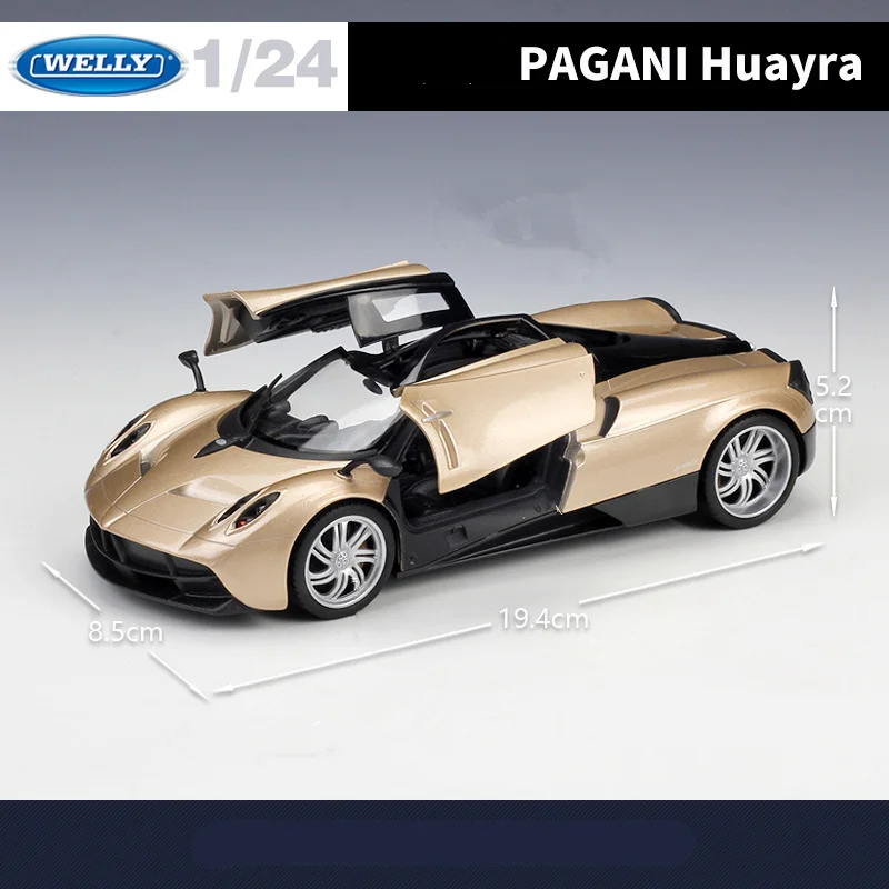 WELLY 1:24 PAGANI HUAYRA Alloy Sports Car Model Diecast & Toy Vehicles Metal Racing Car Vehicles Model Simulation Childrens Gift