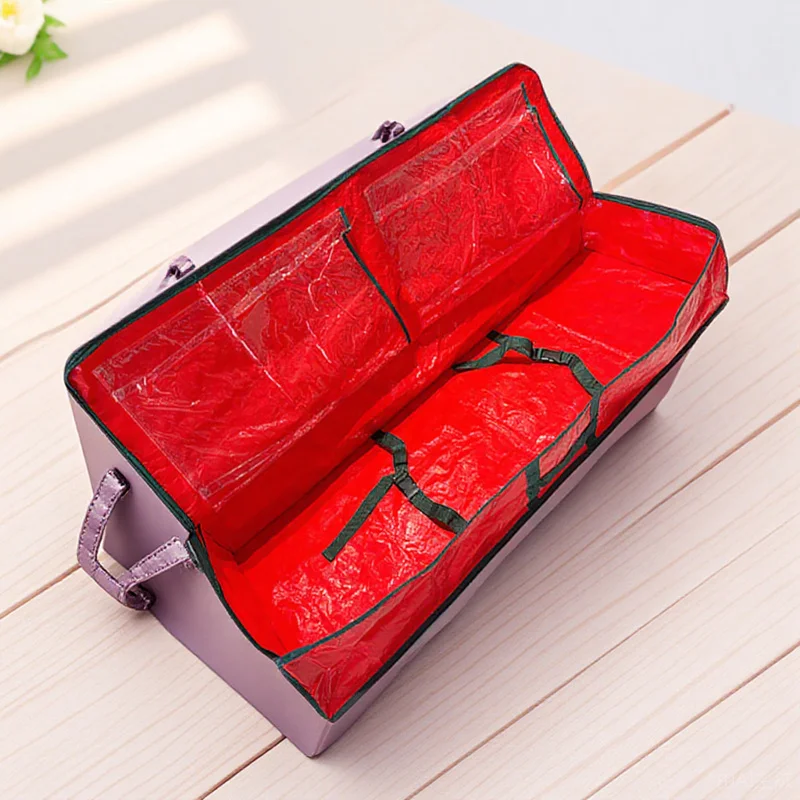 

Xmas Tree Storage Bag Organizer Pouch Reusable Spacious Water Resistant Handles Wrapping Paper Storage Bag