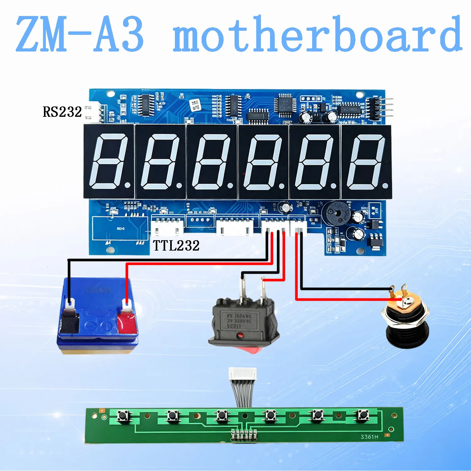 Original XK3190-A12 + E Weighing Monitor LED Mainboard RS232 Circuit Board Module KEY STICKER