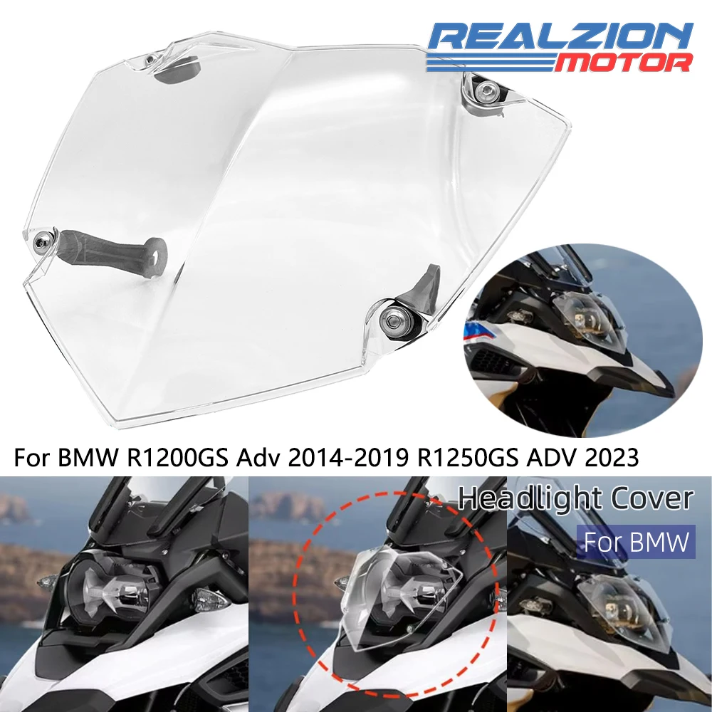 REALZION R1200 GS R1250GS Adv Front Lamp Headlight Guard Protector Film Cover For BMW R1200GS 2013-2019 Adv R1250GS 2019-2023