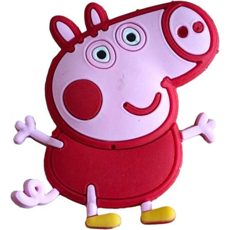 Anime Peppa Pig 10 buah sepatu gesper PVC sepatu bunga dekorasi sepatu Festival pesta sepatu dapat dilepas hadiah ulang tahun anak-anak