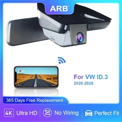 Car Dash Camera for Volkswagen ID.3 2020 - 2026, ARB Dash Cam 4K for VW ID3, for Cupra Born, WIFI Connection