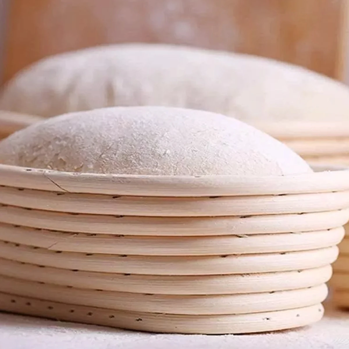 

1Pcs 10-Inch Oval/Round Bread Rattan Fermentation Basket Handmade Rattan Wicker Baking Bowl Baking Kitchen Tool for Bakers