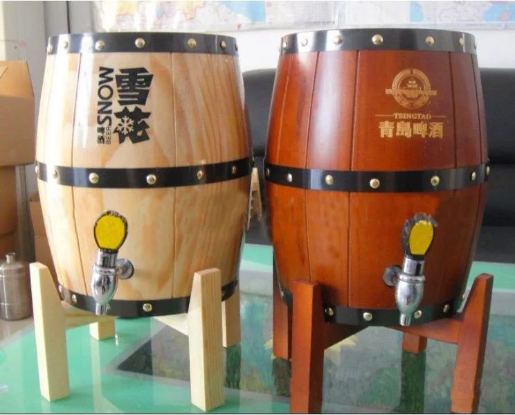 European pure solid wood oak wine barrel liner stainless steel beer cannon, Tsingtao beer special wine dispenser