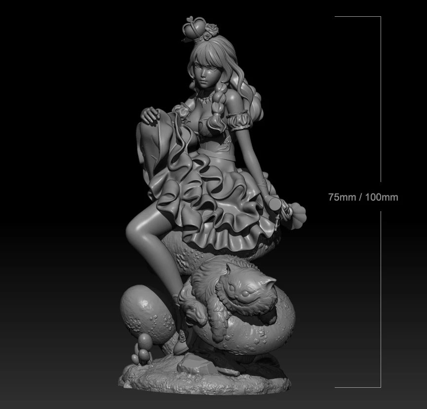 

1/24 75mm 1/18 100mm Resin Model Kits Beautiful Girl Cat Figure Unpainted No Color RW-039