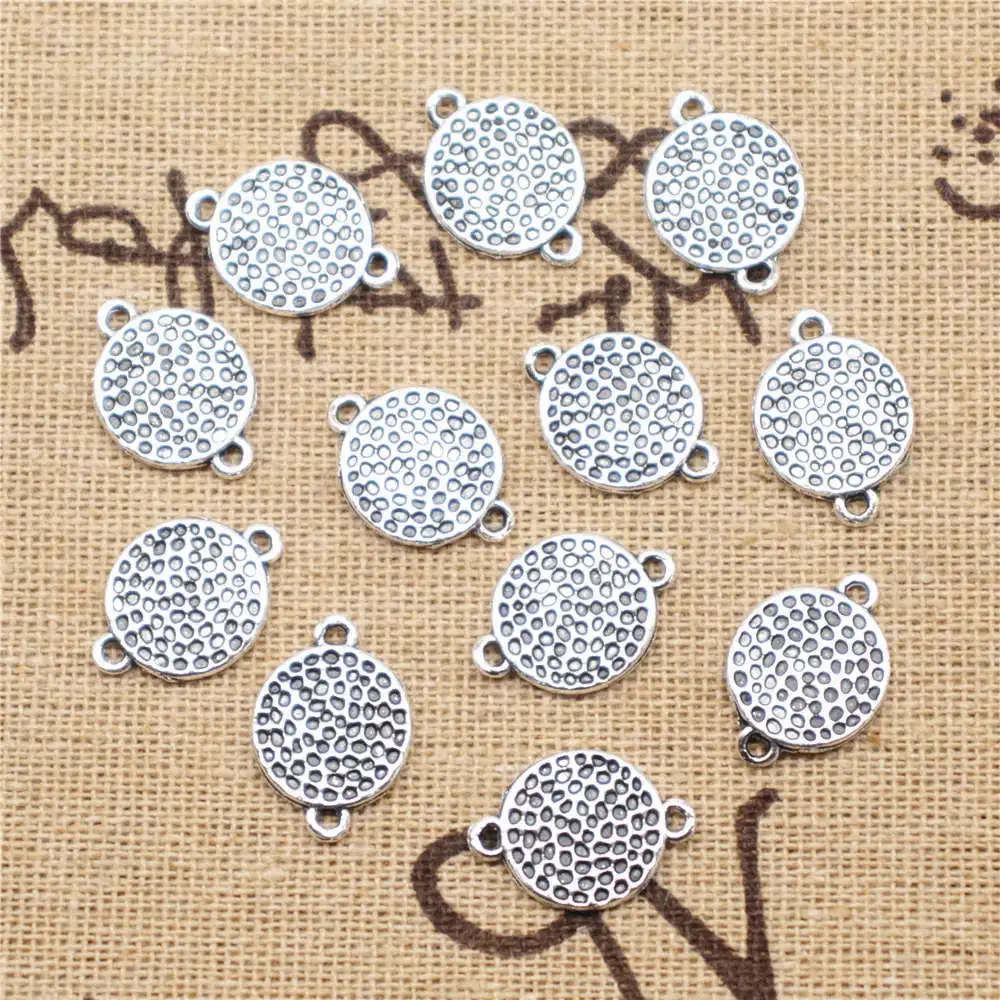 Trendy Jewelry For Crafts Connector Circle Antique Silver Color Men Pendant 12x17mm 20pcs