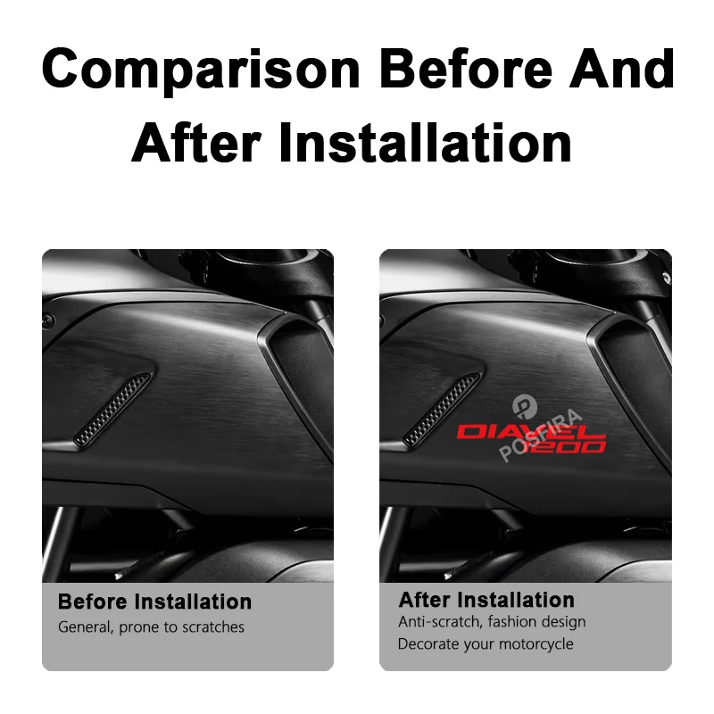 POSFIRA наклейки для мотоциклов, водонепроницаемые наклейки для Ducati Diavel 1260 1260S 1200, карбон 2011-2022, аксессуары для наклеек на мотоцикл