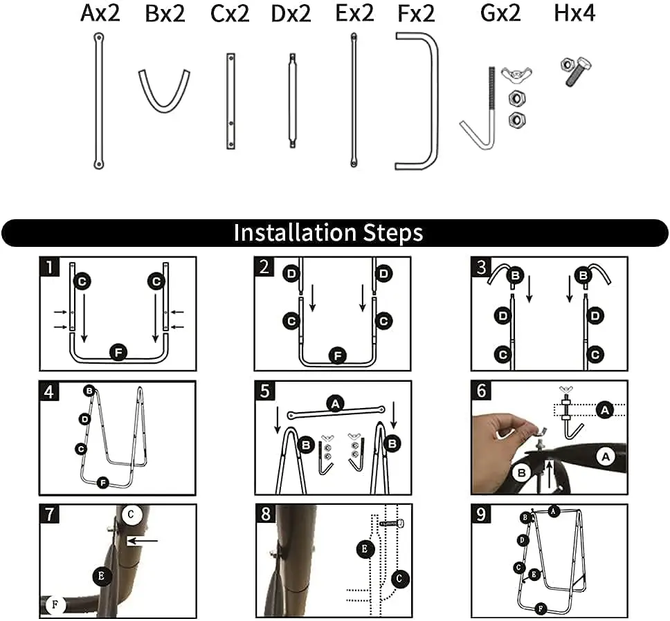 Supporto per sedia amaca con altalena, resistente alle intemperie, massimo 450 libbre, design salvaspazio per uso interno/esterno (grigio)
