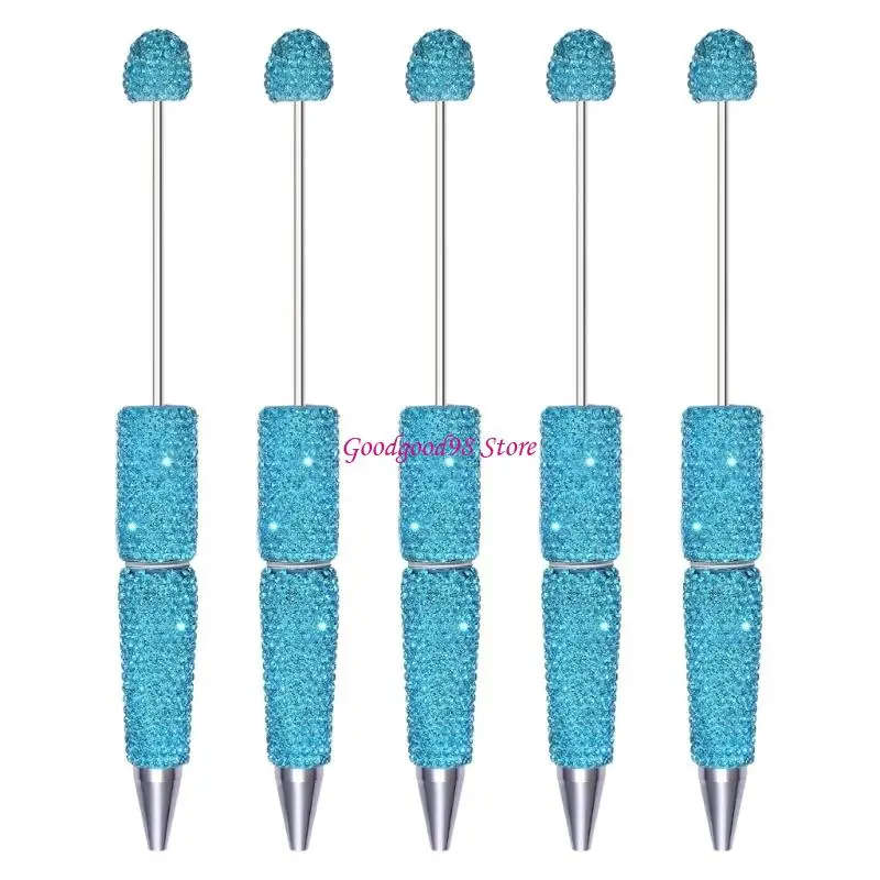Journal Writing Set, 5 Piece Decorative Ballpoint Pen Group with Bright Faceted Finish, 5.9 In Desk Duty Format 