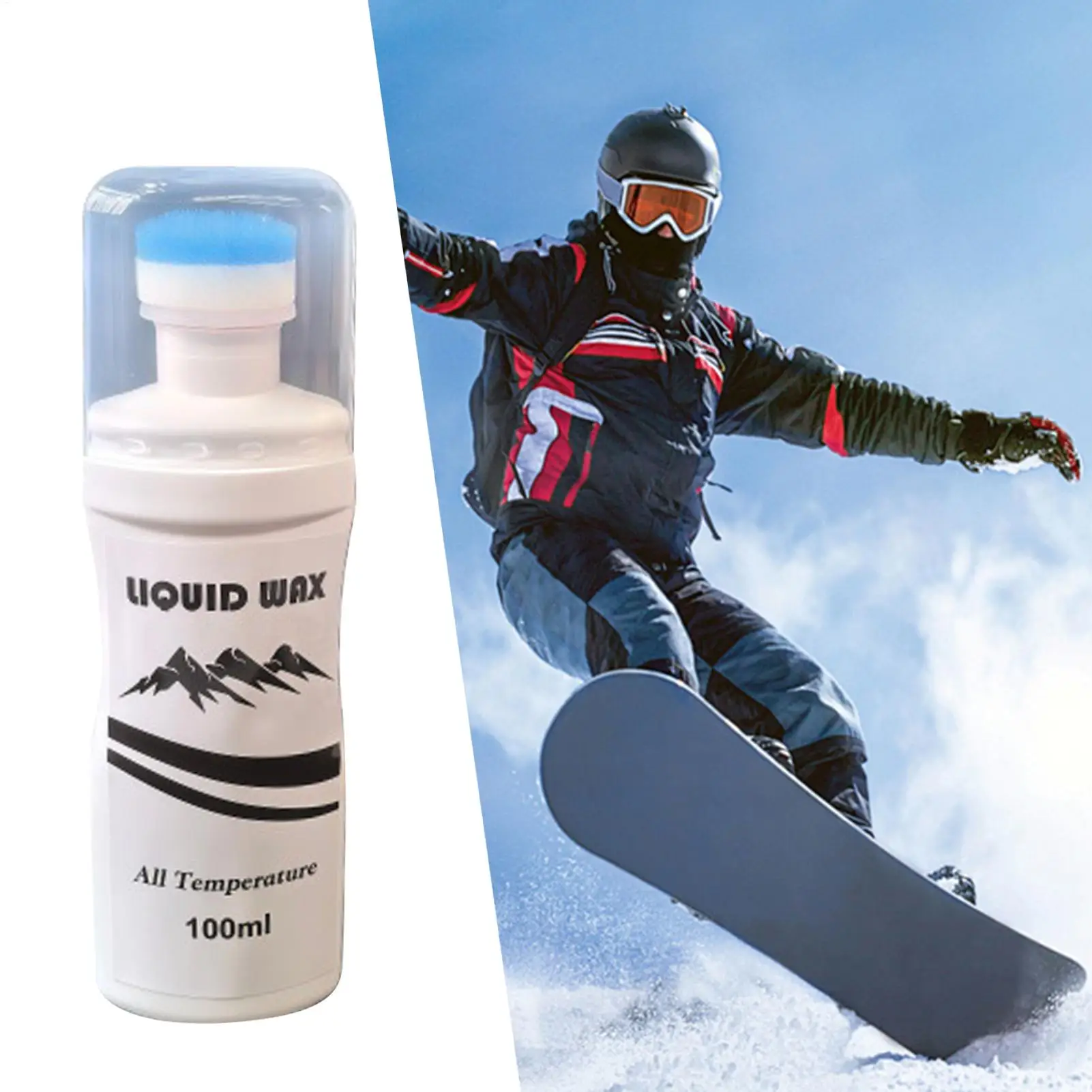 Cera para Tabla de Snowboard, Accesorios para Esquí para Todas las Temperaturas, Cera Líquida para Esquí de Larga Duración de 100 ml para Deportes de Invierno, Parque de Nieve al Aire Libre, Frío