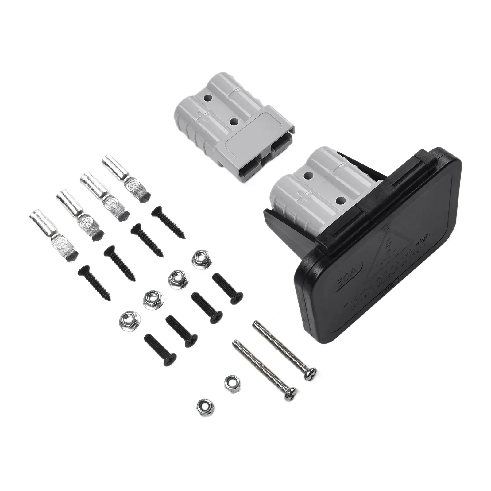 1pc 50A Twin Dual Flush Mount For  Plug Connector Flush Mounts Brackets Panel Cover For Caravan Yacht Panels