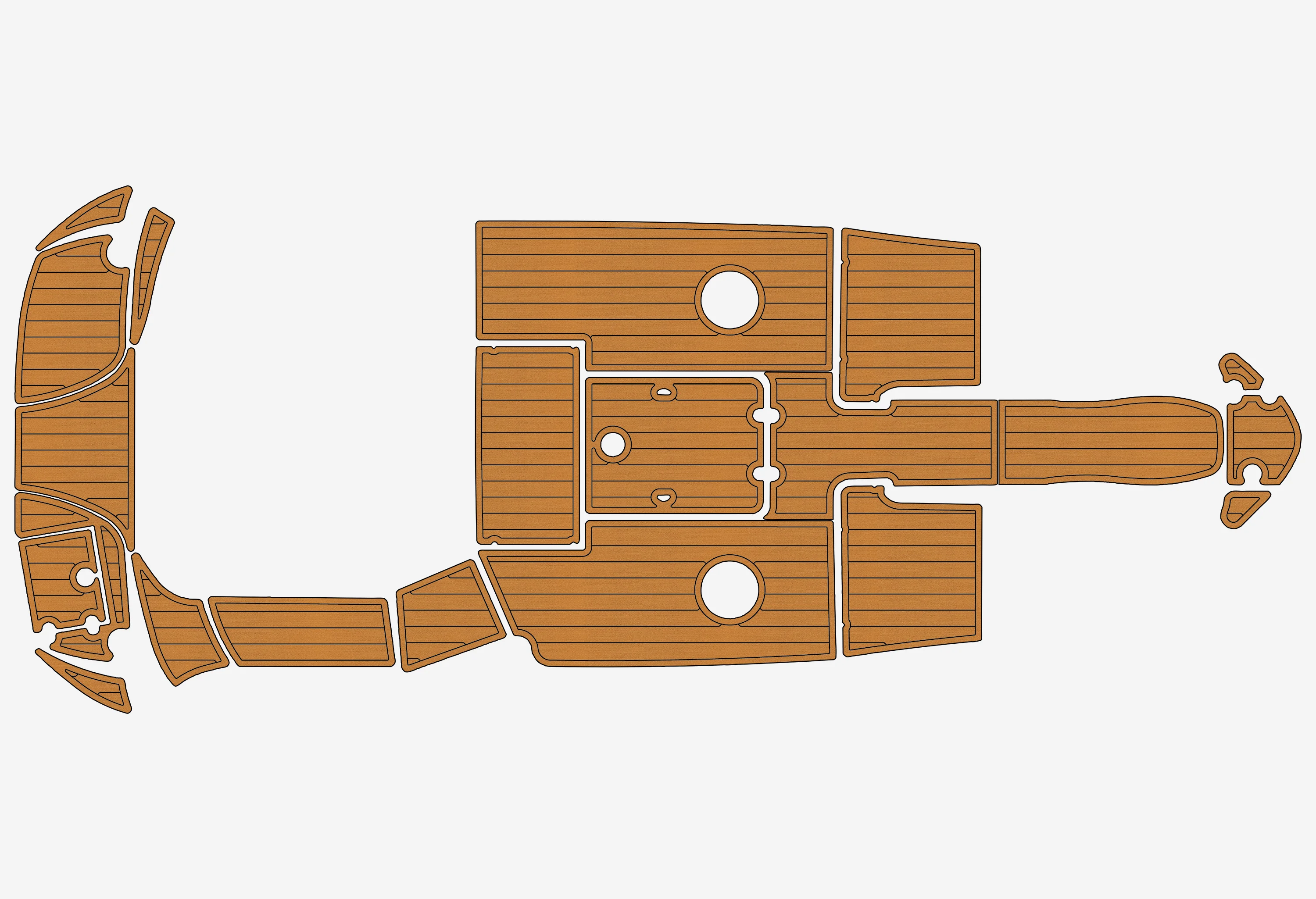 Eva foam Fuax teak seadek marine floor For 2006-2010 Crownline 210 LS Cockpit Swim platform bow 1/4