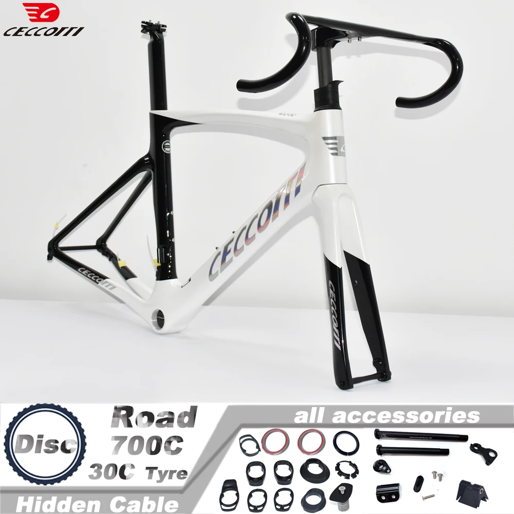 Ceccotti RF27 Model Bicycle FrameT1000 Carbon Road Bike Frameset With Full Hidden Cable Design Disc Brake Road