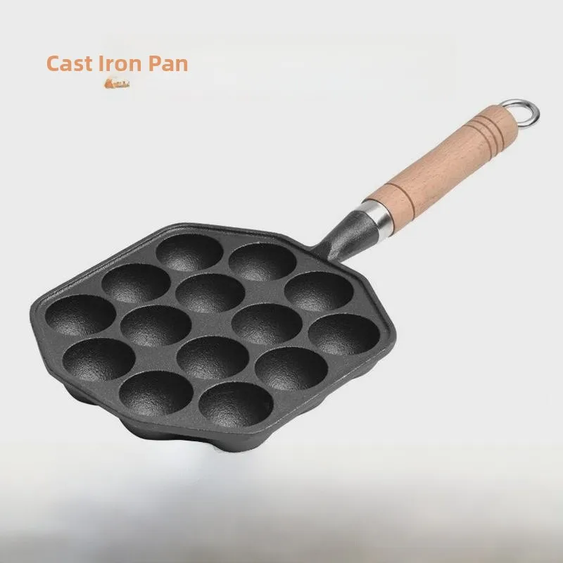 

Железная сковорода с маленьким шариком в виде осьминога, неслойная плита, верхняя сковорода для яиц, сковорода для домашнего использования, ретро Sle Cerc, покрытие, бесплатная, простая, перемешивание...