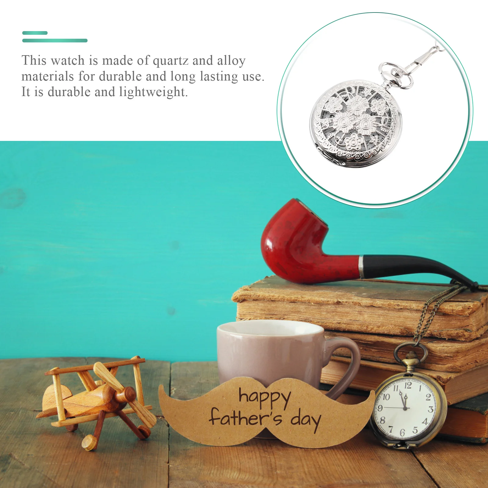 

1Pcs Vintage Flower Pocket Watch Quartz Movement Large Arabic Numbers Exquisite Cover Design Lightweight Alloy Material