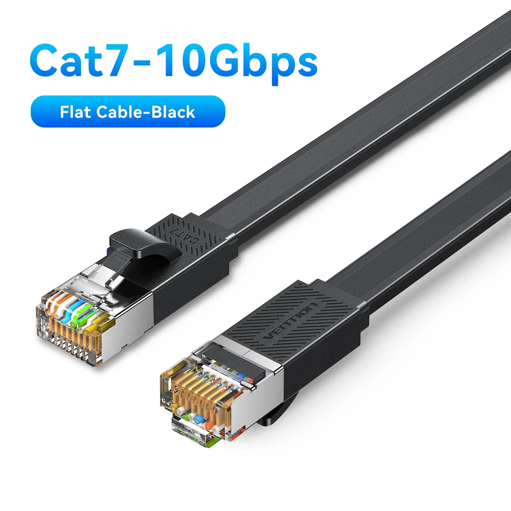 Vention Cat 7 Ethernet Platte Kabel Hoge Snelheid Gigabit RJ45 LAN Kabel 10Gbps Netwerkkabel Patchcode voor Laptops Router Ethernet