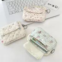 Mini monedero de lona con estampado de dibujos animados, bolso pequeño multifuncional de estilo coreano para lápiz labial, bolsa para embalaje de joyería, tarjetero