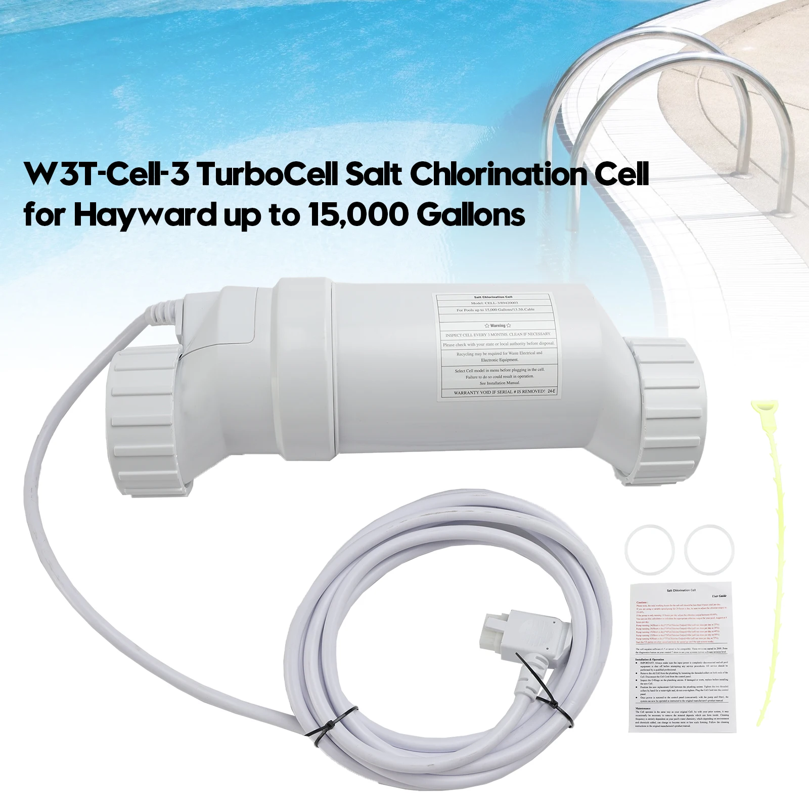 Artudatech W3T-Cell-3 TurboCell Salt Chlorination Cell for Hayward up to 15,000 Gallons