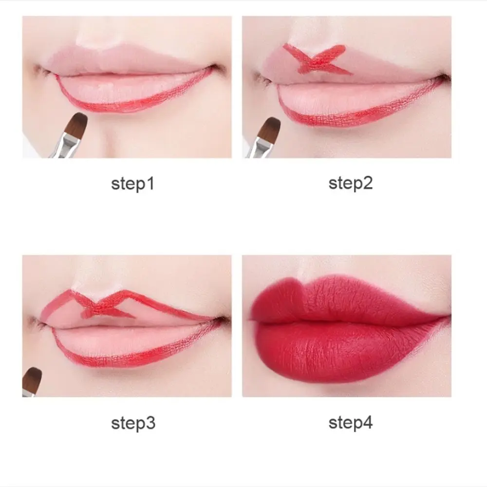 Make-Up Borstel Intrekbare Tweekoppige Lippenborstel Enkele Draagbare Lippenstift Borstel Metalen Handvat Creatieve Lip Voering Borstel Beginner