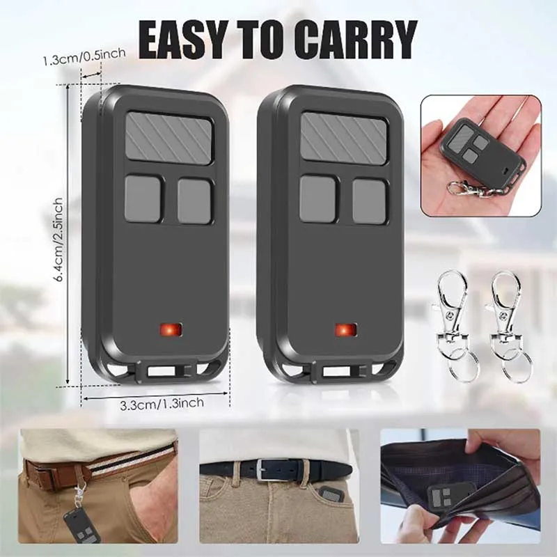 New For LiftMaster 890MAX 891MAX 892MAX 893MAX 895MAX Garage Door Opener Remote Replacement 310MHz 315MHz 390MHz Mini Key Chain