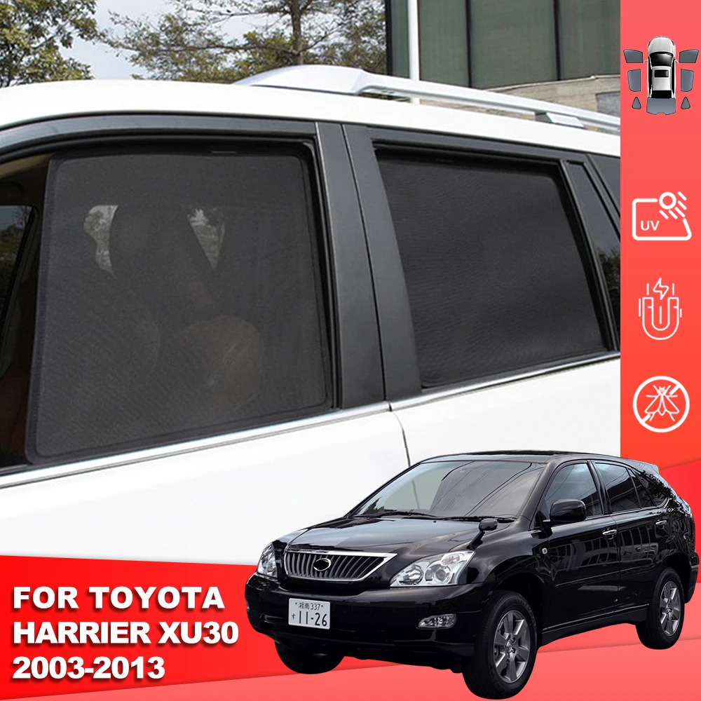 For Toyota HARRIER XU30 2003-2013 Magnetic Car Sunshade Shield Front Windshield Curtain Rear Side Baby Window Sun Shade Visor