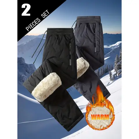 Two-piece Winter Men's Thermal Trousers to Protect Against Wind and Cold Down Pants Plush Goose Clothes Padding Winterize Cargo