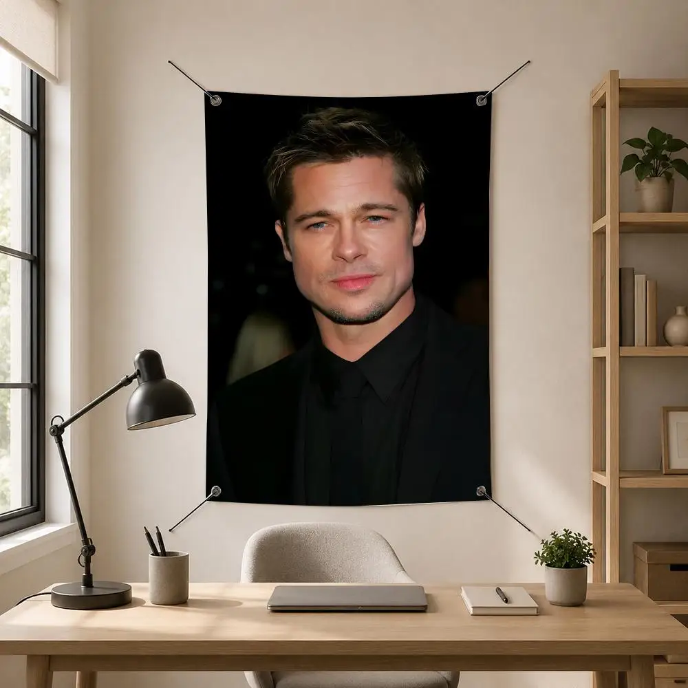 Amerikanischer Schauspieler B-Brad Pitt Flaggen, geeignet für Geburtstagsfeiern, Wohnzimmer, Schlafzimmer und Outdoor-Camping-Dekorationen